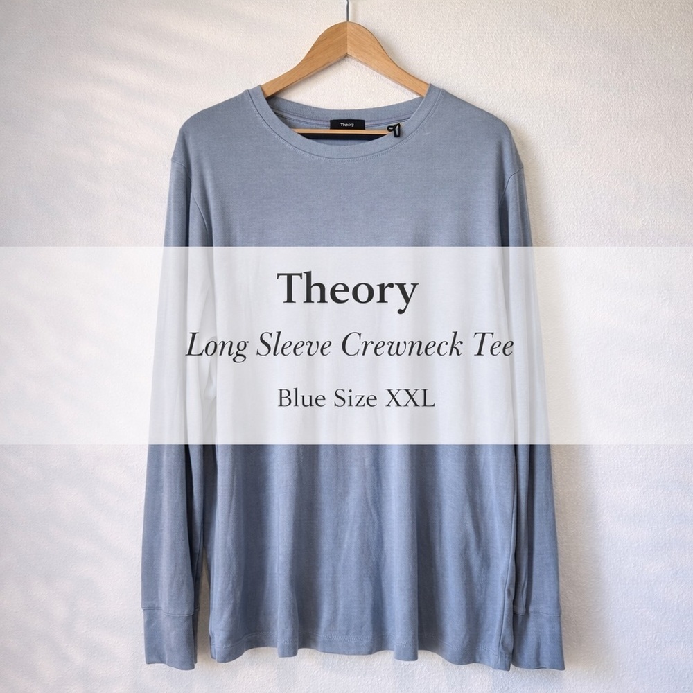 Theory Long Sleeve Crewneck Tee Blue Size XXL